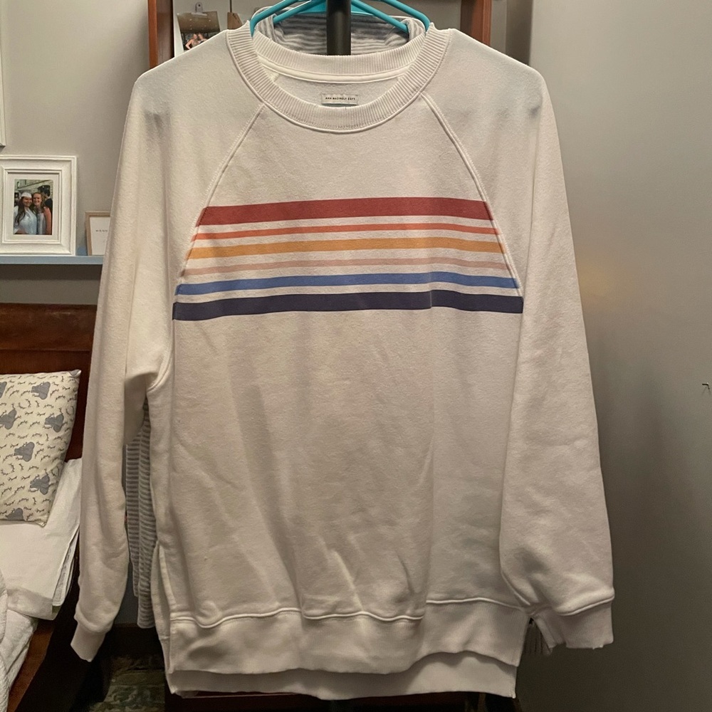 American Eagle Striped Crewneck